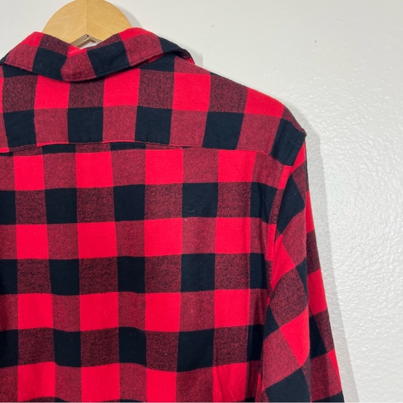 NWT Goodfellow Red Buffalo Check Plaid Long Sleeve Button Down Shirt - Picture 10 of 12